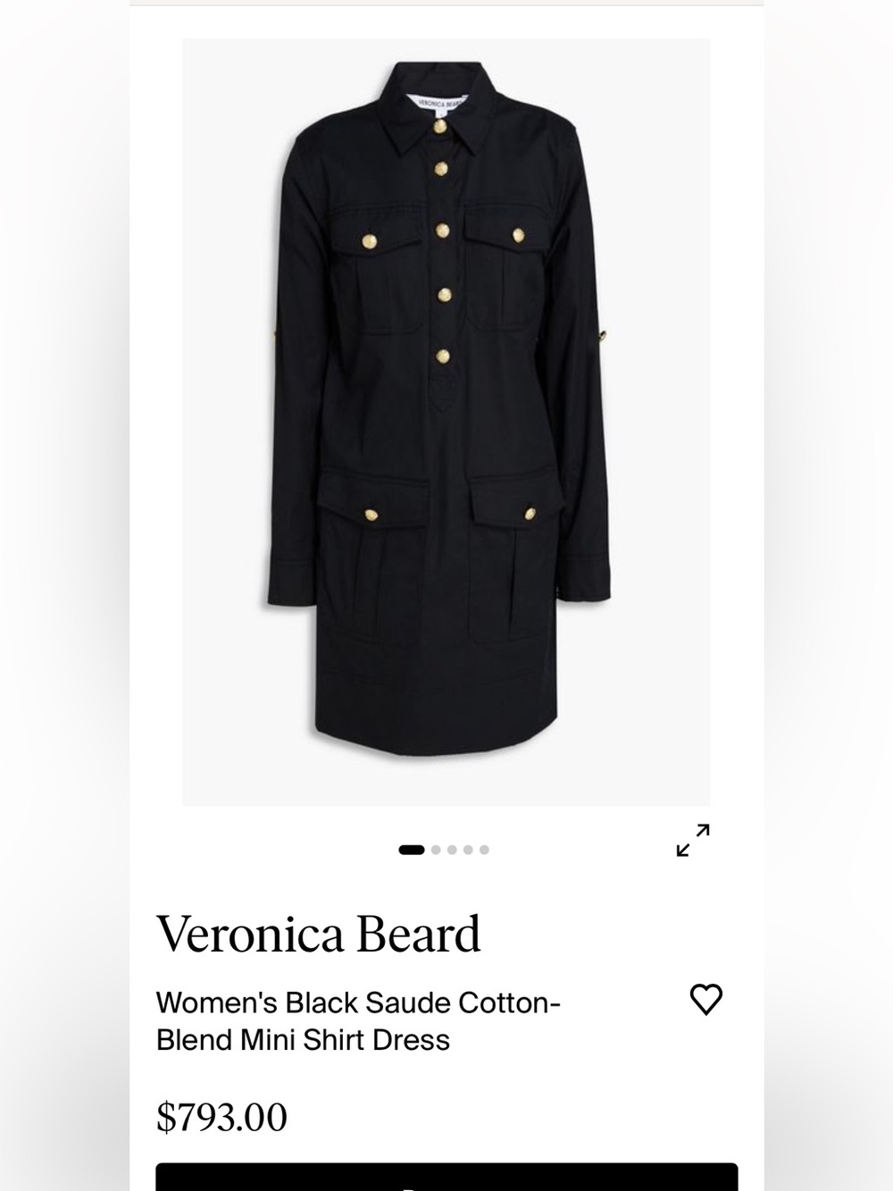 $793 VERONICA BEARD, the Saude long sleeves shirt dress!